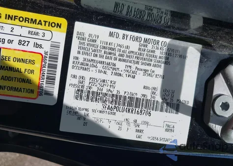 2019 Ford Fusion Hybrid Se z USA, uszkodzony, nr VIN 3FA6P0LU4KR168706